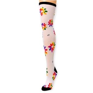 Claire’s Rainbow Daisy Over The Knee Socks